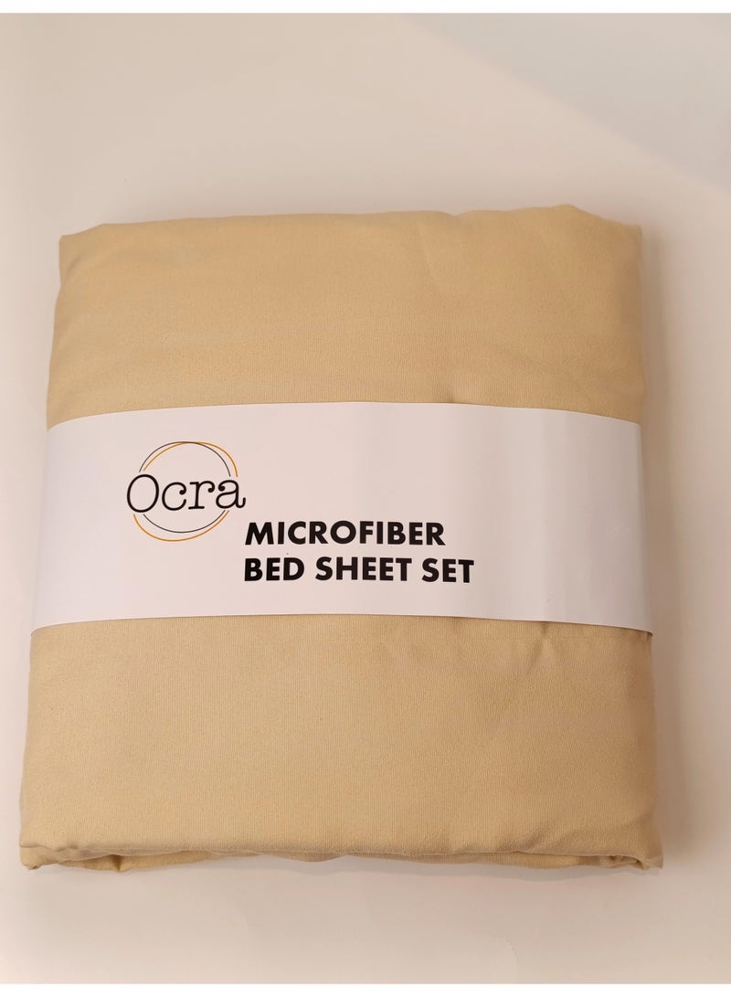 Ocra Hotel Collection Bedsheet Set, Polycotton, Begie - Image 2