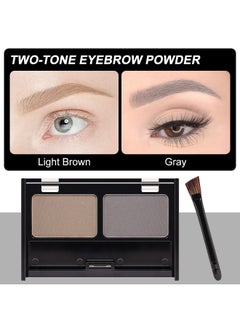 CAKAILA Eyebrow Powder Light Brown Kit,Eye Brow Powder for Women Long-Lasting Waterproof Two Colors Brow Filler Get Full Defined Natural Brows,Eyebrow Contour Palette with Double-ended Eyebrow Brush  - Image 2
