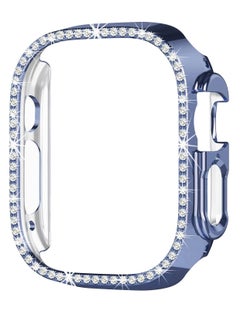 Watch Bling Diamond PC Shock Absorption Protection Case for Apple Watch Ultra 49mm, Shiny Crystal Rhinestone Case for Women Girls, Smart Watch Accessories Blue  - Image 2
