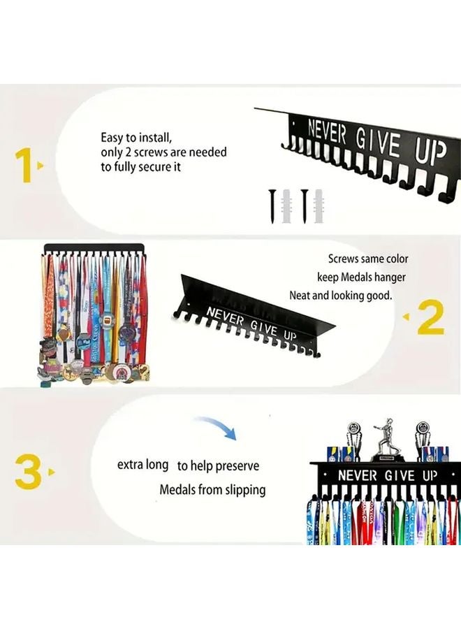 حامل ميداليات معدني للحائط DGG24، شماعة ميداليات مقاومة للصدأ منظّم - Image 3