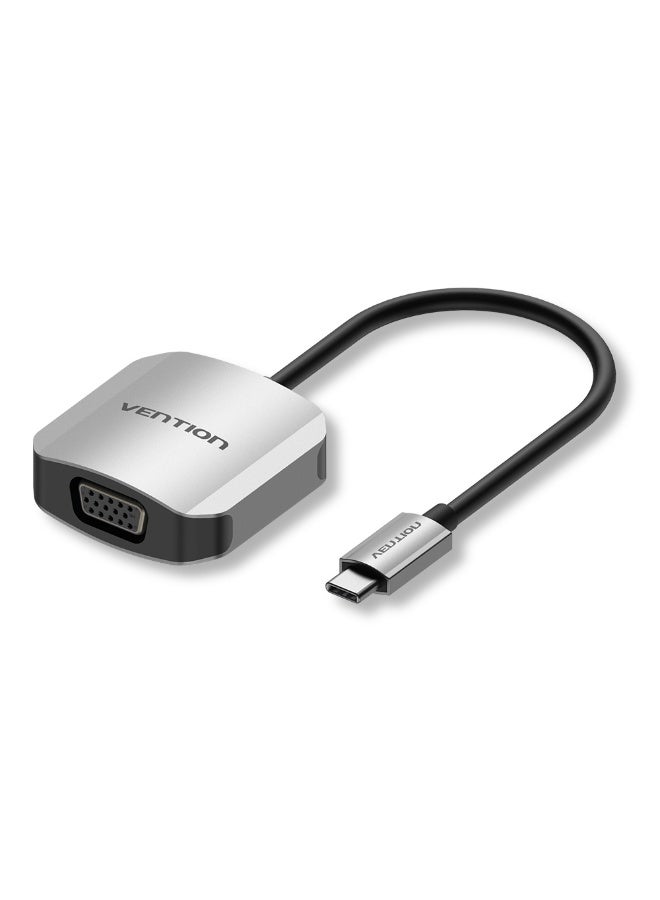 VENTION USB-C to VGA Converter 0.15M Gray Aluminum Alloy Type Model # TDFHB - Image 1