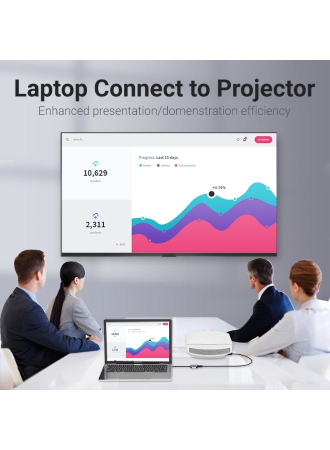 VENTION USB-C to VGA Converter 0.15M Gray Aluminum Alloy Type Model # TDFHB - Image 4