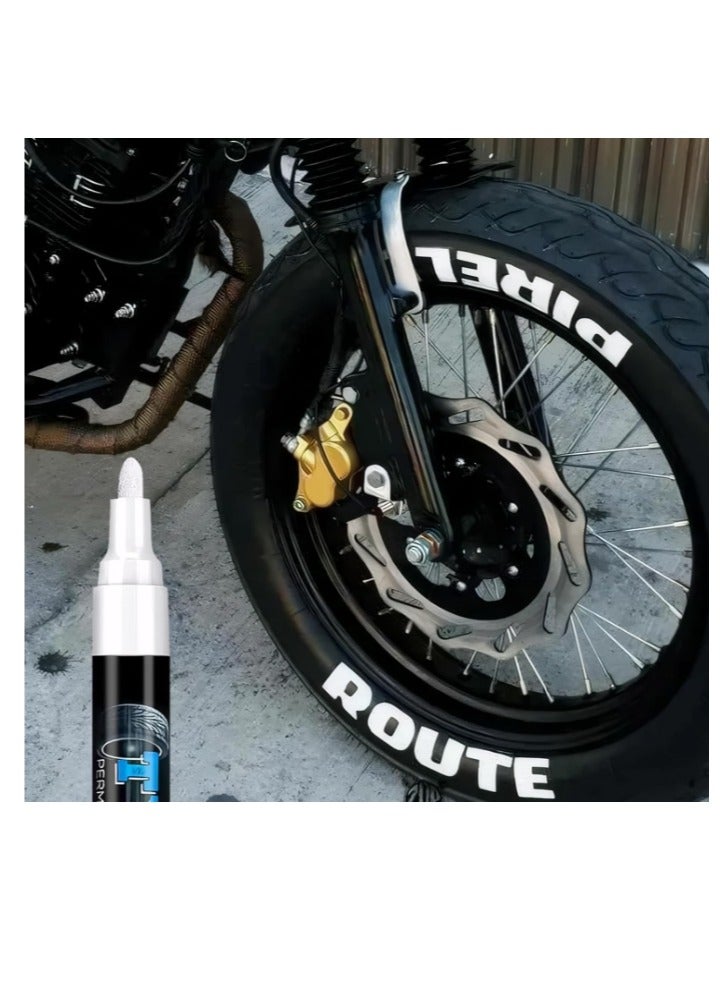 2PCS Premium Tire Marker Pens, White Waterproof Paint Markers For Car Tire Lettering,Paint Pen for Car Tires,Car Tire Graffiti Pen,Automobile Decoration Supplies - Image 2