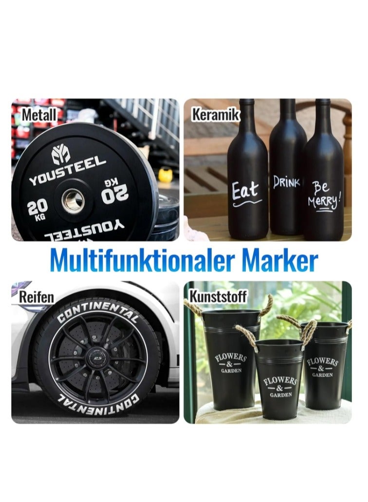 2PCS Premium Tire Marker Pens, White Waterproof Paint Markers For Car Tire Lettering,Paint Pen for Car Tires,Car Tire Graffiti Pen,Automobile Decoration Supplies - Image 5