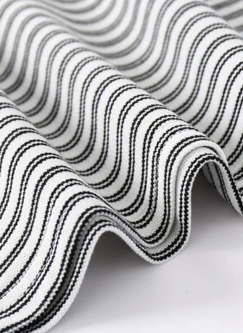 يونيكي White Striped Polo Collar Tshirt