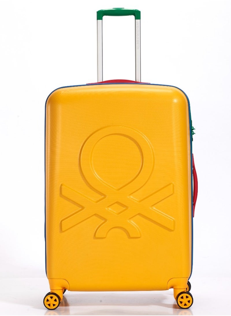 UNITED COLORS OF BENETTON - BNTA-202 Premium Quality Set of 3 Luggage with TSA Lock| Material- Acrylonitrile Butadiene Styrene| Adjustable Trolley Handle | Smooth Dual Wheels 360degree rotate| Cabin, Medium, Large| Yellow - Image 1