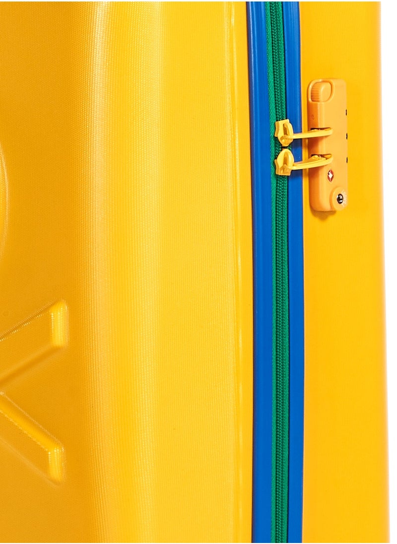 UNITED COLORS OF BENETTON - BNTA-202 Premium Quality Set of 3 Luggage with TSA Lock| Material- Acrylonitrile Butadiene Styrene| Adjustable Trolley Handle | Smooth Dual Wheels 360degree rotate| Cabin, Medium, Large| Yellow - Image 1