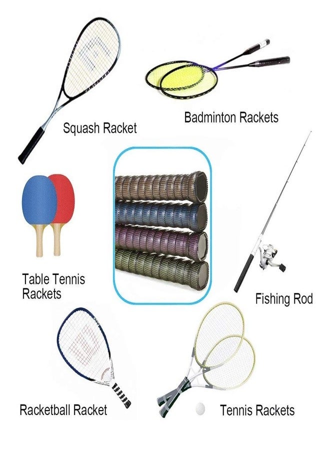 Optimus® Onex Pack of 12 Multipurpose Overgrip Tape Racket Grip Tape(PU)-for Badminton/Tennis/Squash/TT Racquets, Baseball Bats, Bicycle Handlebars, Fishing Rods, Walking Sticks Etc - Image 3