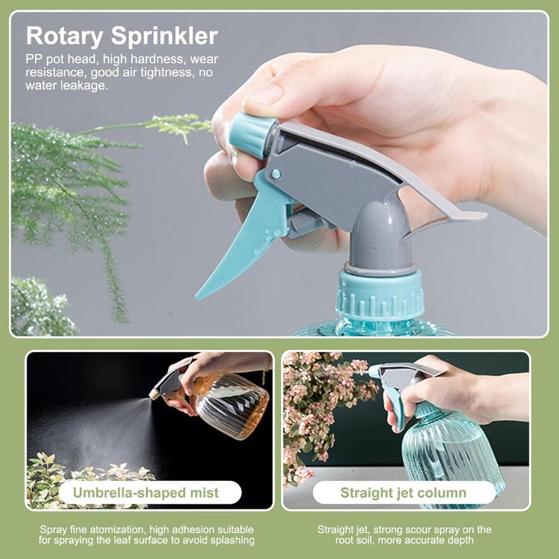 Azonee 600ML Flower Watering Spray Bottle, Ergonomic Bottle with Adjustable Nozzle for Hairdressing, Gardening, Pet Grooming & Home Cleaning (Green) - Image 3