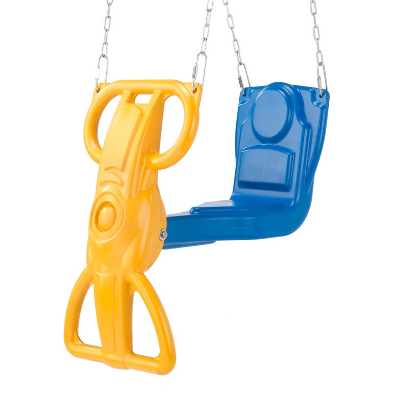 Swing-N-Slide Wind Rider Glider Swing, No Swing Hangers Yellow/Blue, 72" H x 14" W x 25" L - Image 1