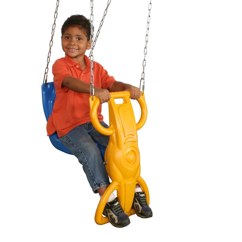 Swing-N-Slide Wind Rider Glider Swing, No Swing Hangers Yellow/Blue, 72" H x 14" W x 25" L - Image 3