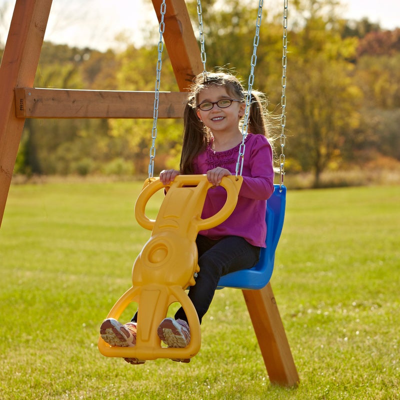 Swing-N-Slide Wind Rider Glider Swing, No Swing Hangers Yellow/Blue, 72" H x 14" W x 25" L - Image 4