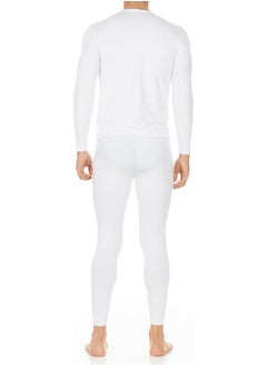 RATSAW Ultra Soft Thermal Underwear for Men Long Johns Set with Fleece Lined White  - Image 2