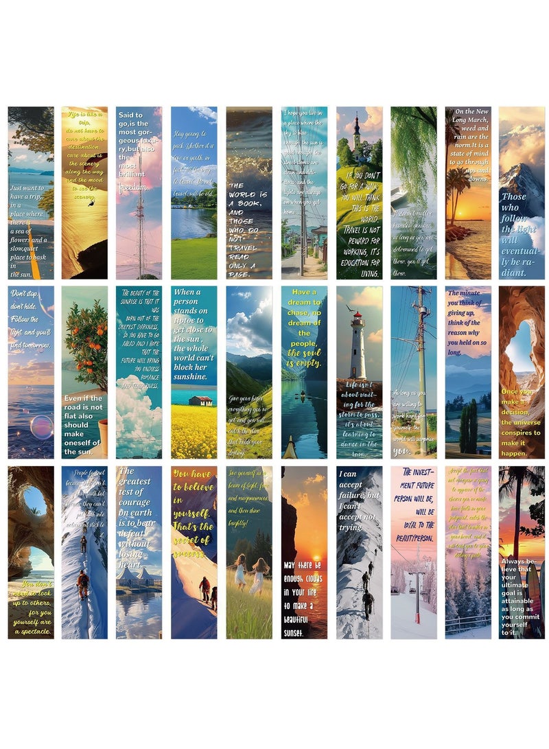 30 قطعة من العلامات المرجعية التحفيزية، علامات كتب ملهمة للنساء والرجال، علامات مرجعية ورقية مشجعة للأطفال والطلاب والمراهقين والبالغين ومحبي القراءة - Image 1