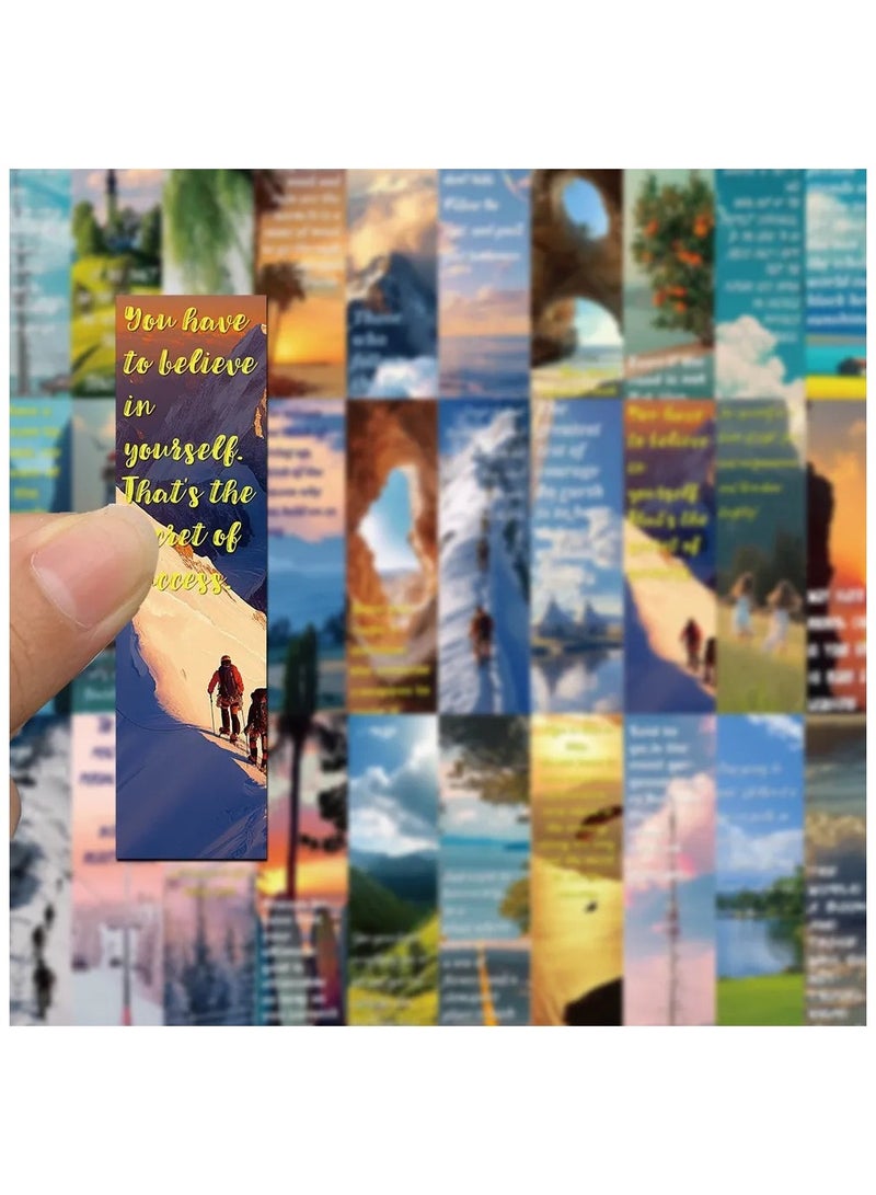30 قطعة من العلامات المرجعية التحفيزية، علامات كتب ملهمة للنساء والرجال، علامات مرجعية ورقية مشجعة للأطفال والطلاب والمراهقين والبالغين ومحبي القراءة - Image 2