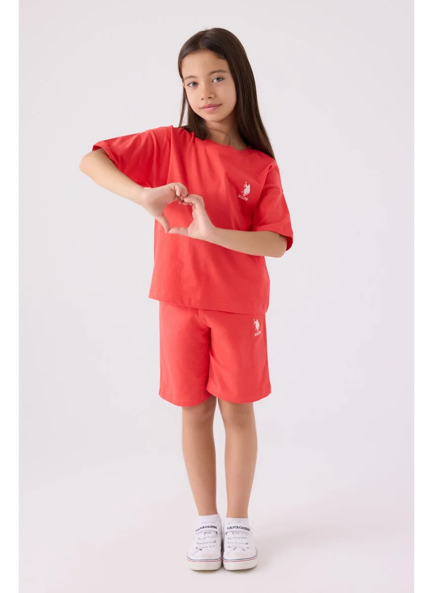 U.S. Polo Assn. Girls' Pomegranate Bermuda Set