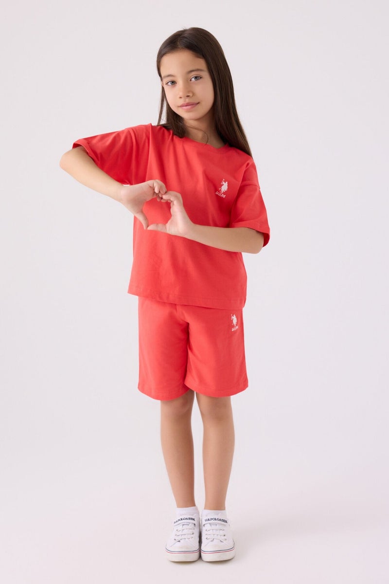 U.S. Polo Assn. Girls' Pomegranate Bermuda Set  - Image 1