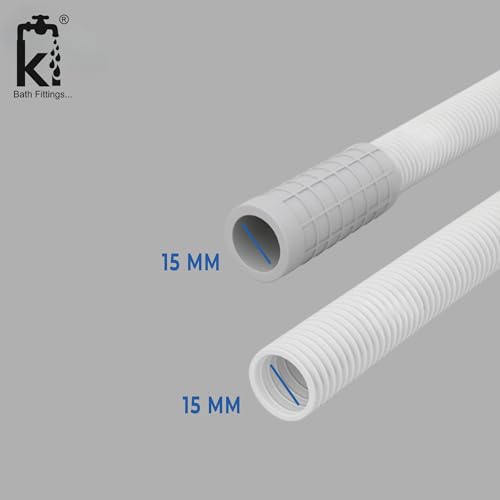 KI BATH FITTINGS KI 2 Meter Washing Machine Inlet Pipe | White PVC Water Inflow Hose for Semi Automatic Machines | Leak-Proof Extension Pipe (Pack of 1) - Image 2