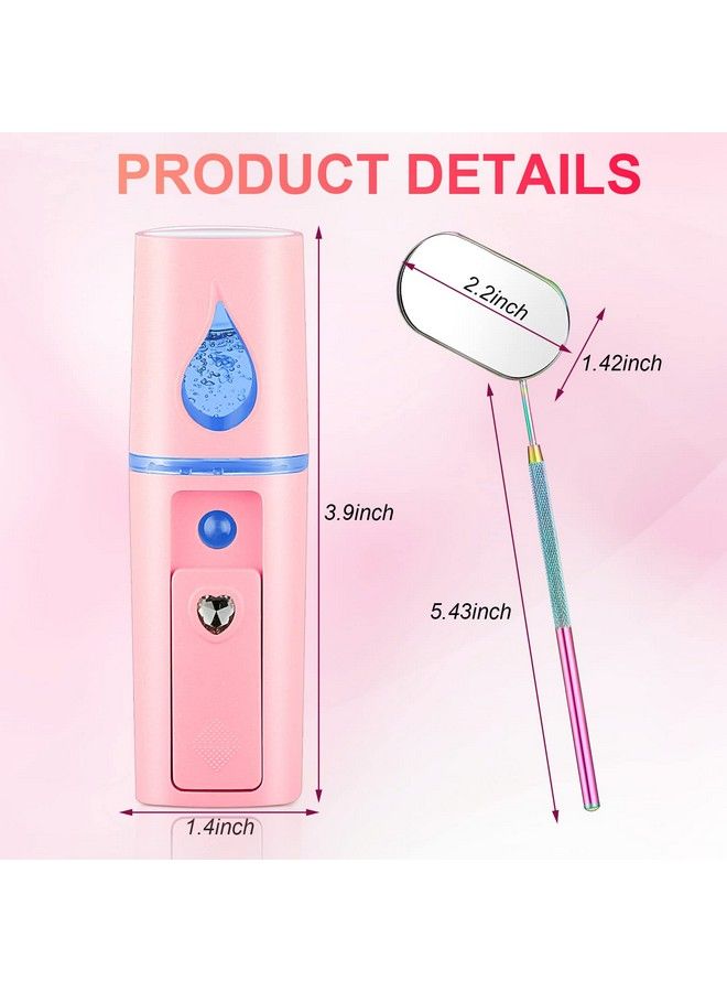 Honoson Nano Mist Sprayer Eyelash Extensions Mini Facial Steamer 20Ml Portable Face Mister Usb Handheld Facial Humidifier And 270 Degree Rotation Lash Mirror For Makeup Skin Care (Cool Stylestainless Steel)  - Image 3