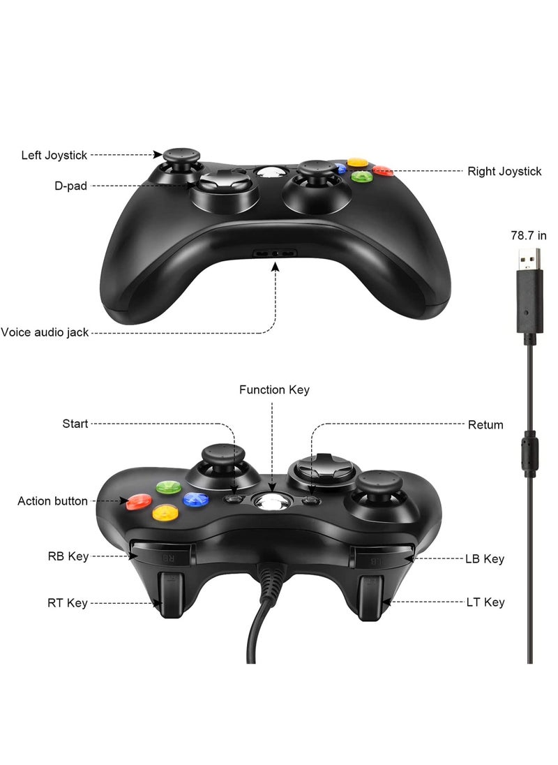 2.4GHZ Wired Controller for Xbox 360/ Xbox 360 Slim/ Windows PC