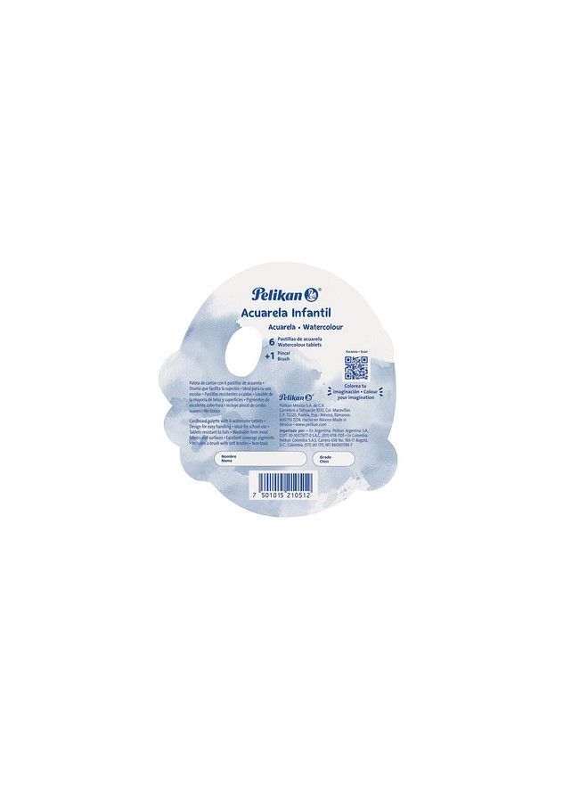 Pelikan Washable Watercolor Paint And Brush Set 6 Colors 1 Each (07501216) Assorted - Image 5