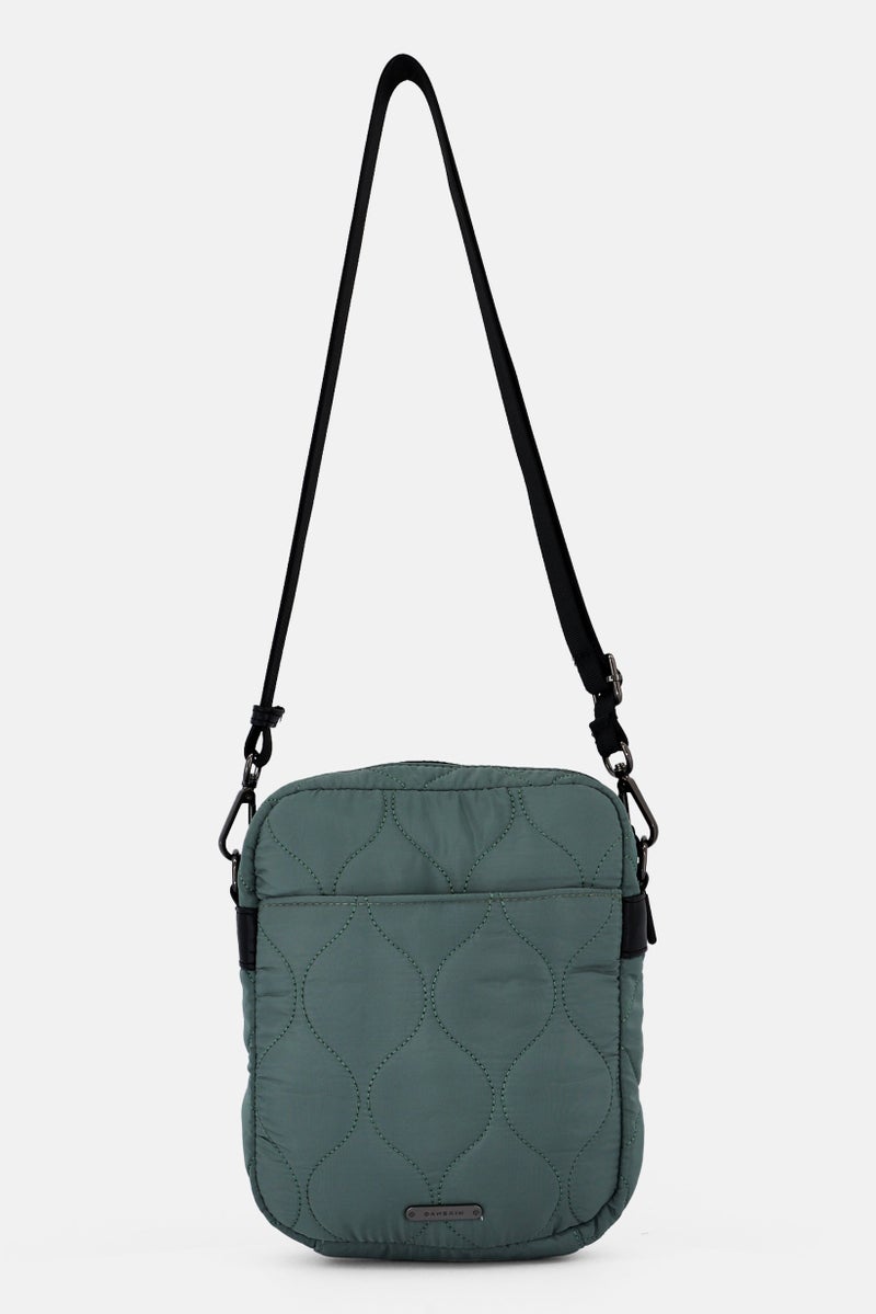Danskin Women Blake Quilted Crossbody Bag 23 H x 20 L x 6 W cm, Green - Image 2