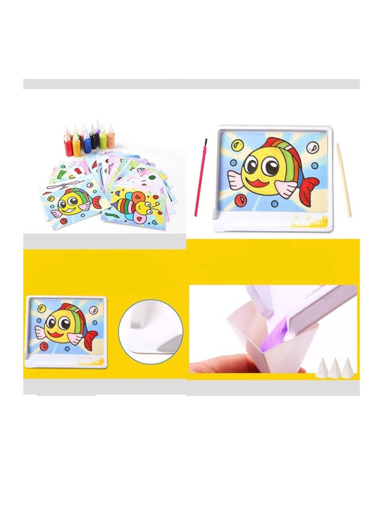 A set of colored sand consisting of 12 pieces, in addition to 12 drawing cards - Image 3