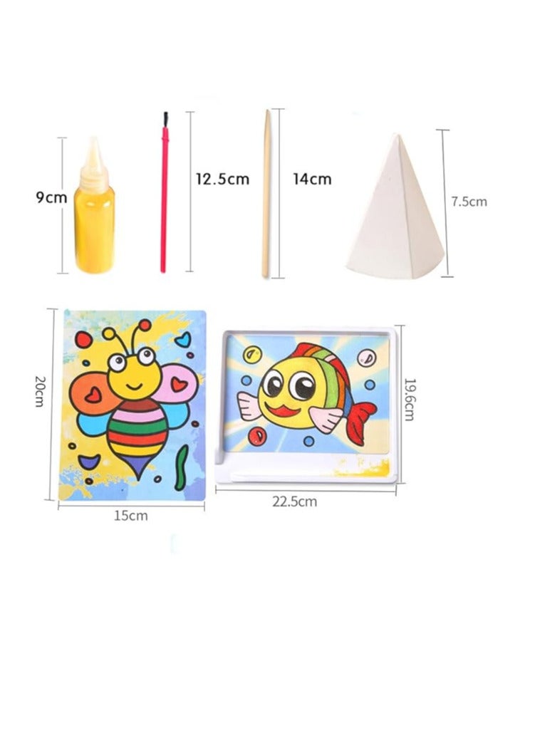 A set of colored sand consisting of 12 pieces, in addition to 12 drawing cards - Image 4