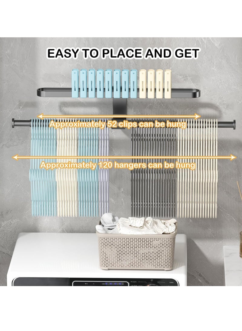 Excefore Hanger Organizer Stacker for Space Saving,Aluminum Clothes Hanger Storage Rack for Closet Laundry Room Washing Machine,No Punching/Perforation  - Image 2