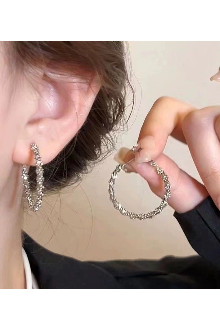 Goolsky أقراط هووب كبيرة للنساء - أسلوب بسيط رائع، تصميم يشكل الوجه، بيان أزياء جريء - Image 4