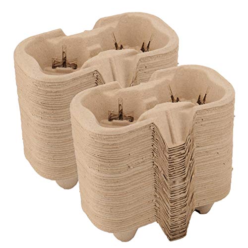 HOZEON 100 Pack 2-Cup Pulp Fiber Drink Carrier, to Go Coffee Cup Holder, Disposable Drink Carrier Tray for Hot or Cold Drinks, Coffee Shops, Takeaway Shops, Restaurants,Grocery Stores, Juice Bars - Image 4