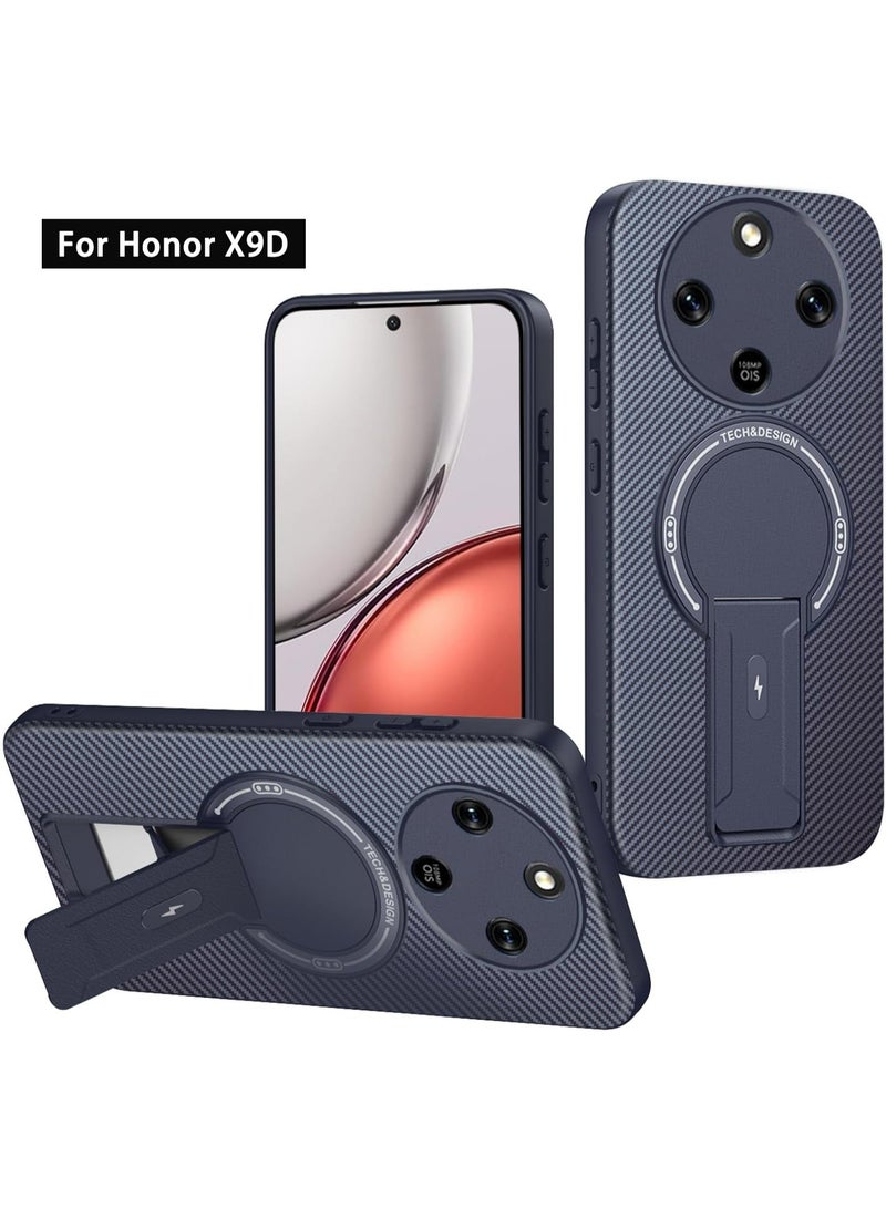 HaDoii Honor X9D Phone Case with Magnetic Hidden Kickstand, Skin-Friendly Soft TPU, Fingerprint Resistant, Supports Wireless Charging, Blue - Image 1