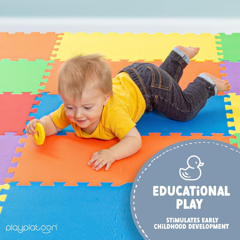 Play Platoon Non-Toxic Extra-Thick 36 Piece Children Play & Exercise Mat - Comfortable Cushiony Foam Floor Puzzle Mat, 6 Vibrant Colors for Kids & Toddlers - Image 3