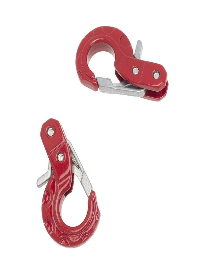 LAFEINA RC Crawler Winch Hooks, Metal Trailer Tow Hook for 1/10 RC Car SCX10 Tamiya CC01 D90 D110 TF2 TRX4 Accessories (Red) - Image 2