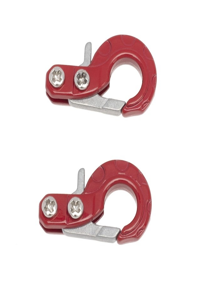 LAFEINA RC Crawler Winch Hooks, Metal Trailer Tow Hook for 1/10 RC Car SCX10 Tamiya CC01 D90 D110 TF2 TRX4 Accessories (Red) - Image 1