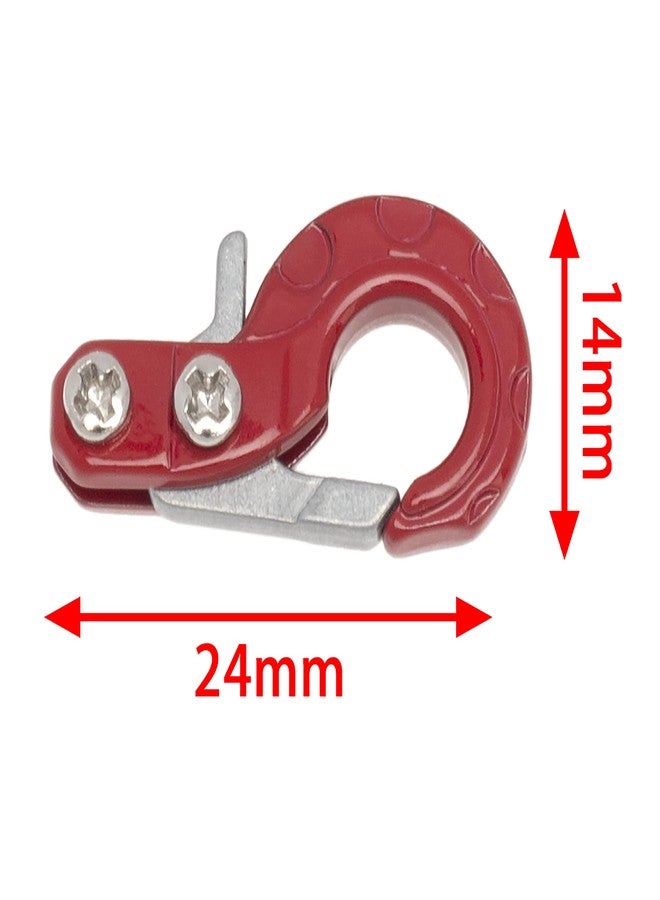 LAFEINA RC Crawler Winch Hooks, Metal Trailer Tow Hook for 1/10 RC Car SCX10 Tamiya CC01 D90 D110 TF2 TRX4 Accessories (Red) - Image 3