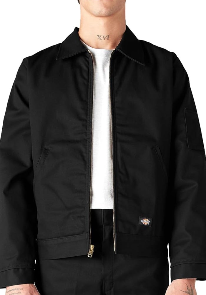 Dickies Men's Insulated Eisenhower Front-Zip Jacket in Black - L Tall - Image 1