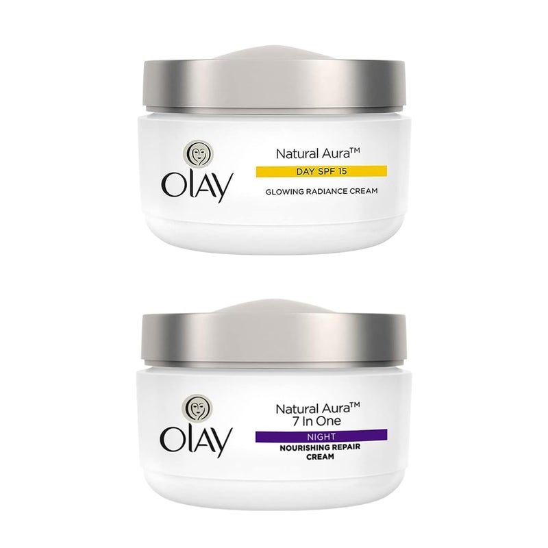 Olay كريم الليل أولاي للتفتيح الطبيعي 50 جرام وكريم النهار أولاي للتفتيح الطبيعي مع واقي شمس SPF 24 50 جرام - Image 2