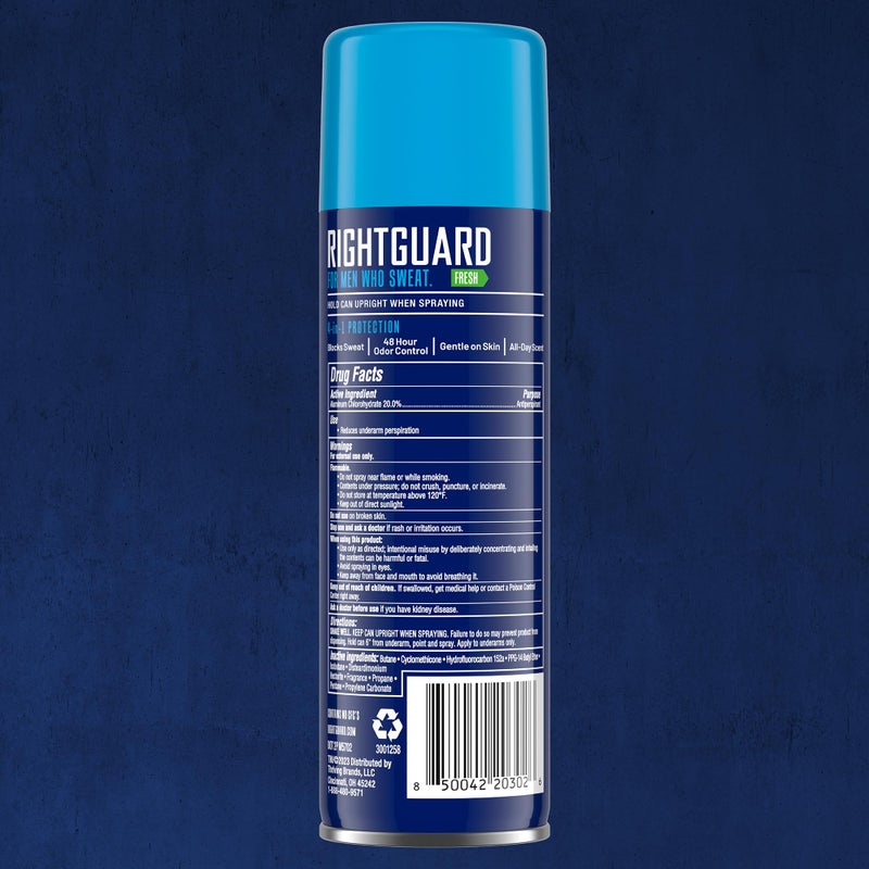 Right Guard سبراي مضاد للتعرق ومزيل عرق ريت غارد سبورت برائحة منعشة - سبراي مزيل عرق 4 في 1 للرجال، يمنع التعرق، حماية من الروائح لمدة 48 ساعة، سريع الجفاف، وطويل الأمد، 6 أونصات (3 عبوات) - Image 3
