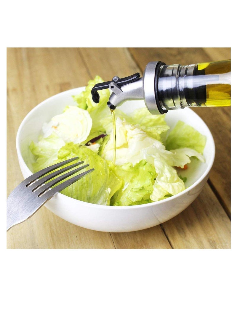 Glass Oil-Vinegar Dispenser Bottle,Olive Oil Bottles,BPA Free Stainless Steel Leak-Proof Cork,Transparent Oil Pourer and Holder(500 ml, Pack of 2) - Image 4