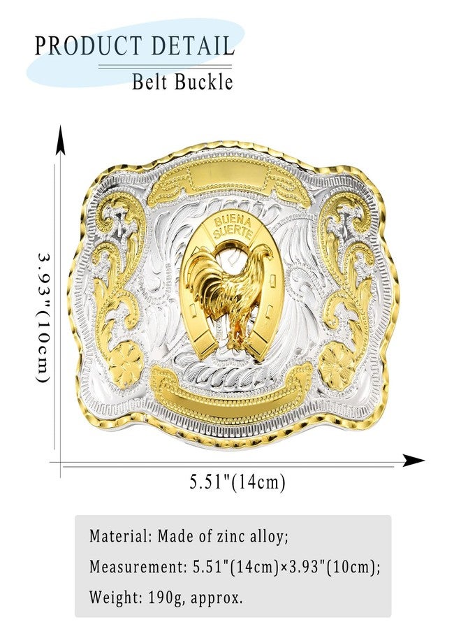 LYTOPTOP Belt Buckle for Men, Western Rooster Cross Kneeling Prayer Cowboy Vintage Belt Buckles Gifts - Image 2