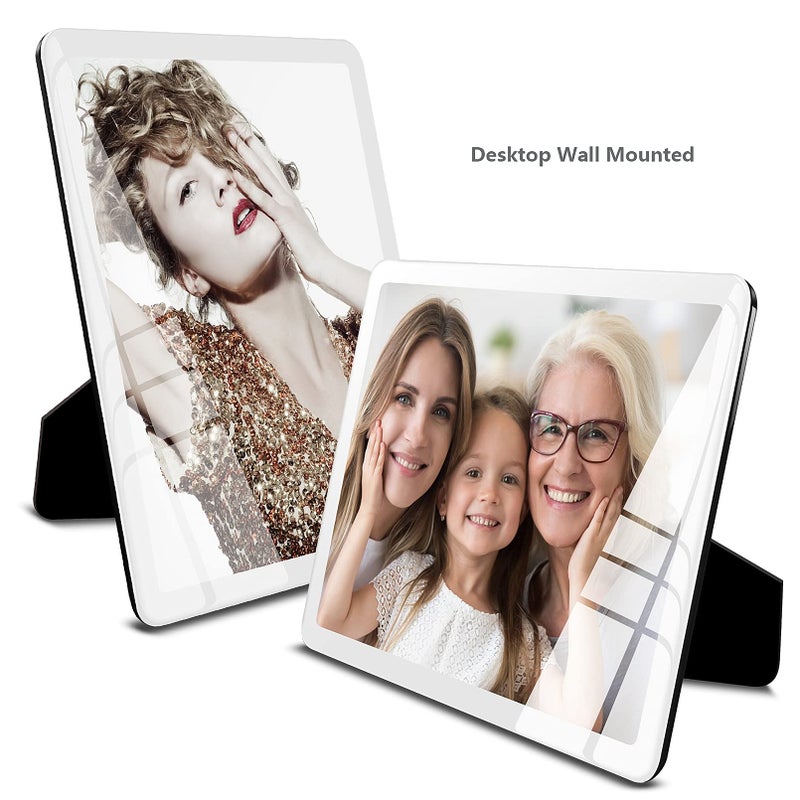 Bluesun 6x8 picture frame white  picture frames glass  hanging picture frame  Matted for wall and tabletop Decor (6x8  white) - Image 2