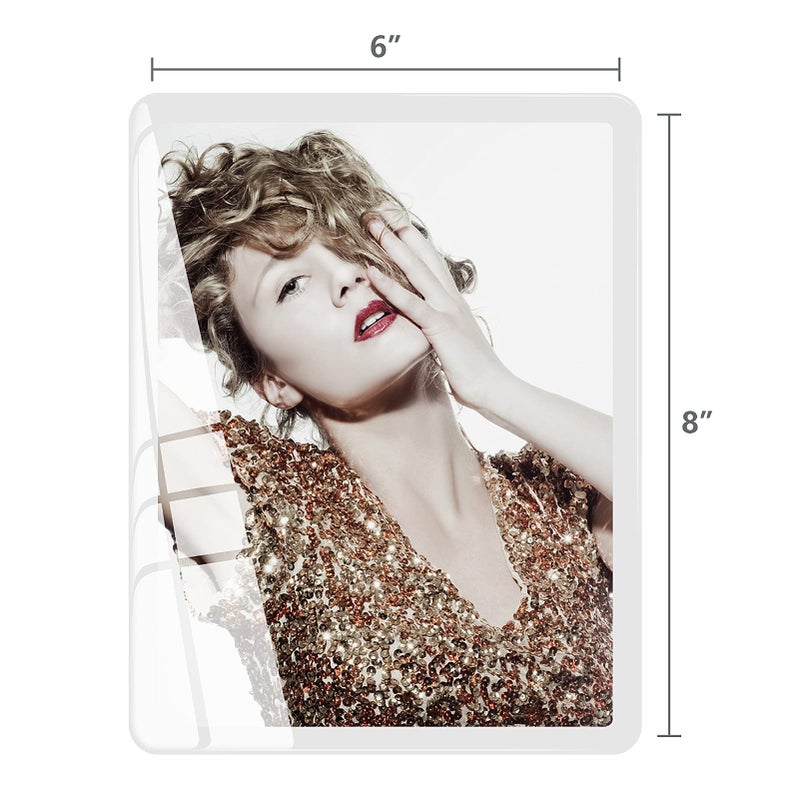 Bluesun 6x8 picture frame white  picture frames glass  hanging picture frame  Matted for wall and tabletop Decor (6x8  white) - Image 4