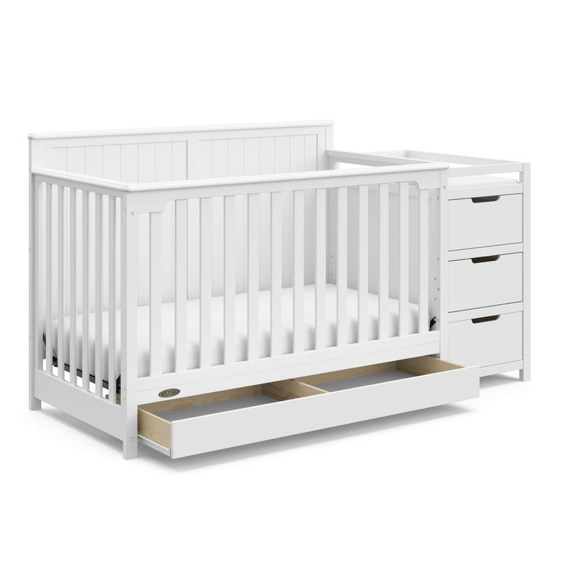 GRACO Graco Hadley AllinOne Convertible Crib Changer White GREENGUARD Gold Certified Fits Standard Crib Mattress Converts to Toddler Bed and Full Bed 4 Adjustable Mattress Heights