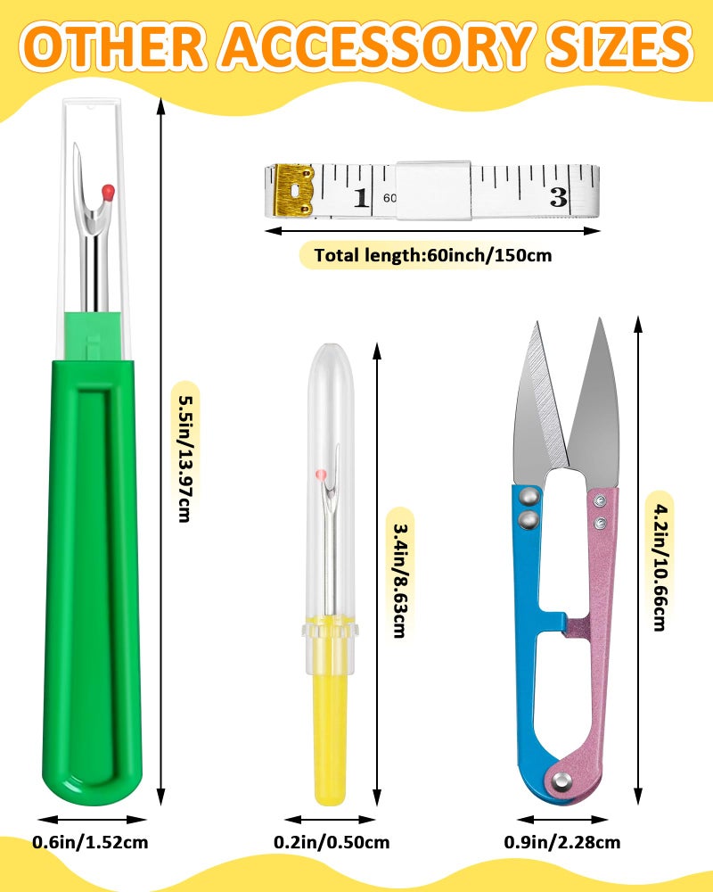 FIVEIZERO Thimble Kitâ€“ Sewing Thimbles for Hand Sewing, Metal Finger Protectors, Thimble Ring for Quilting and Embroidery, Includes Seam Ripper, Measuring Tape and Thread Snips - Image 5