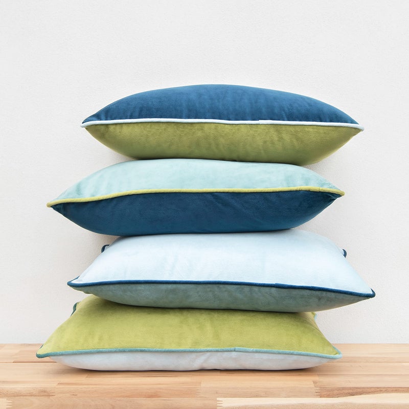 MONDAY MOOSE Decorative Throw Pillow Covers Cushion Cases  Set of 4 Soft Velvet Modern Double-Sided Designs  Mix and Match for Home Decor  Pillow Inserts Not Included (16x16 inch  Green/Blue) - Image 3