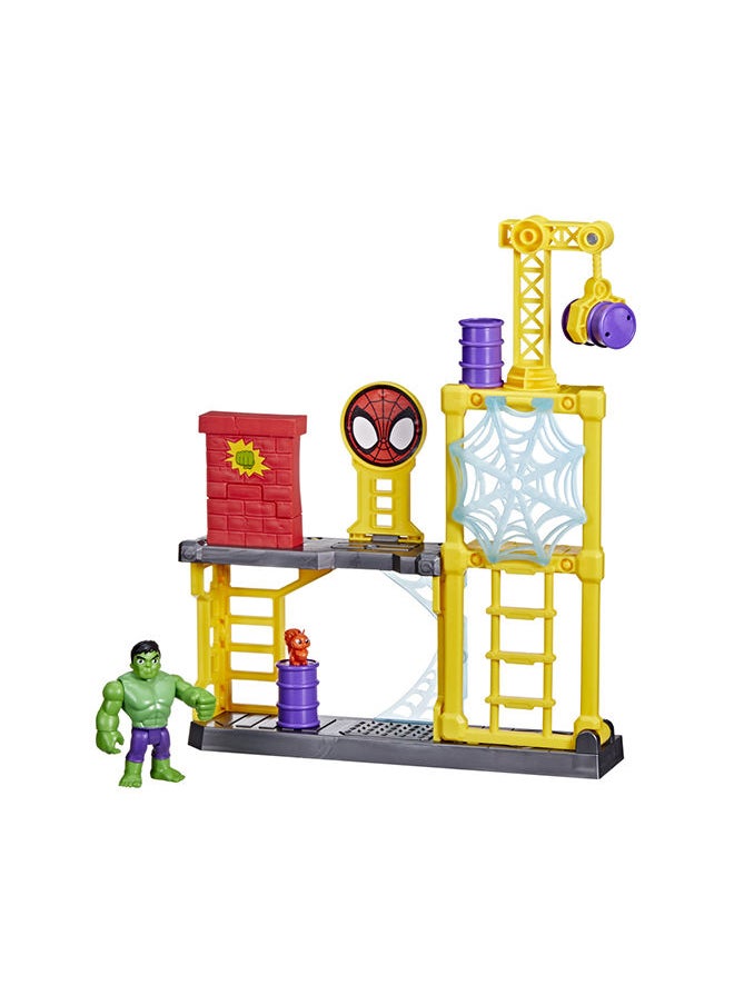 HASBRO - GAMING - Marvel Spidey and His Amazing Friends Hulk's Smash Yard Hulk Playset With Toppling Tower and Smash Wall Super Hero Toys for Kids 3 and Up - Image 1