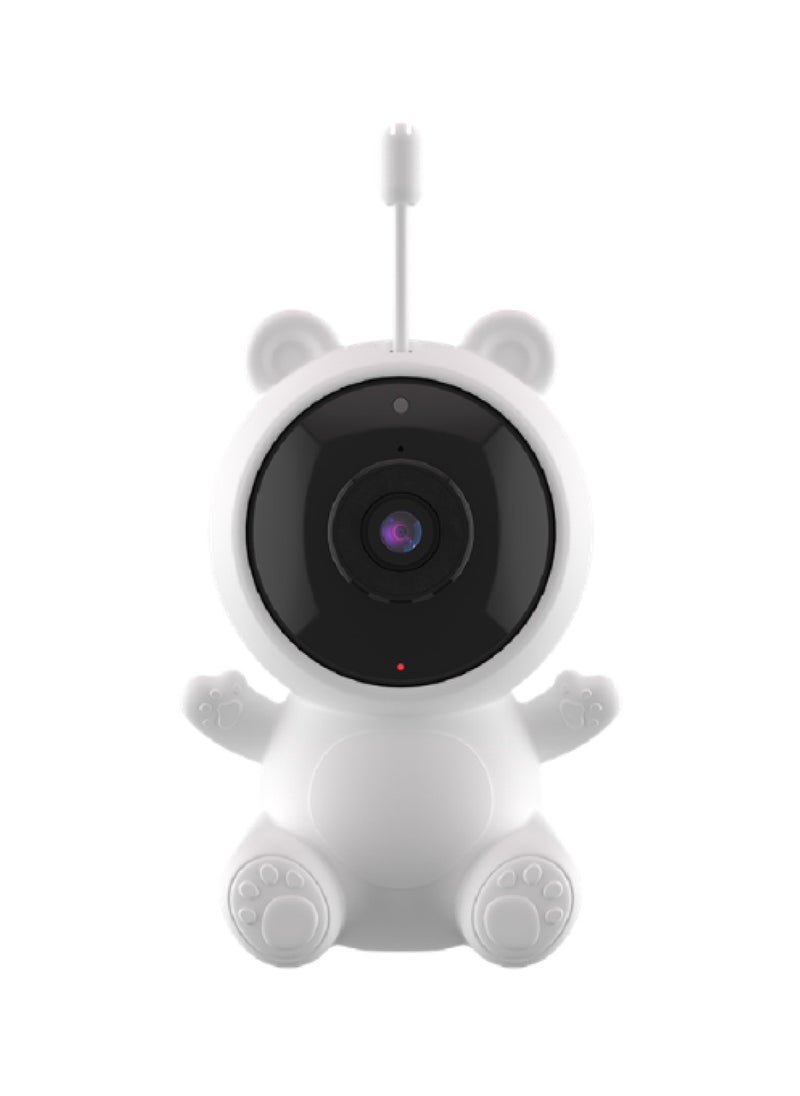 Powerology Wifi Baby Camera,100° Wide Angle, ​1080P Full HD, Sound & Cry Detection, Temperature Sensor, Night Light, Night Light- White  - Image 1