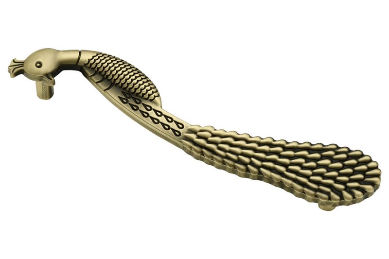 FAST مقابض خزانة نحاسية عتيقة على شكل طاووس Cp16 لسحب الأبواب (8 بوصة 2 قطع) - Image 2