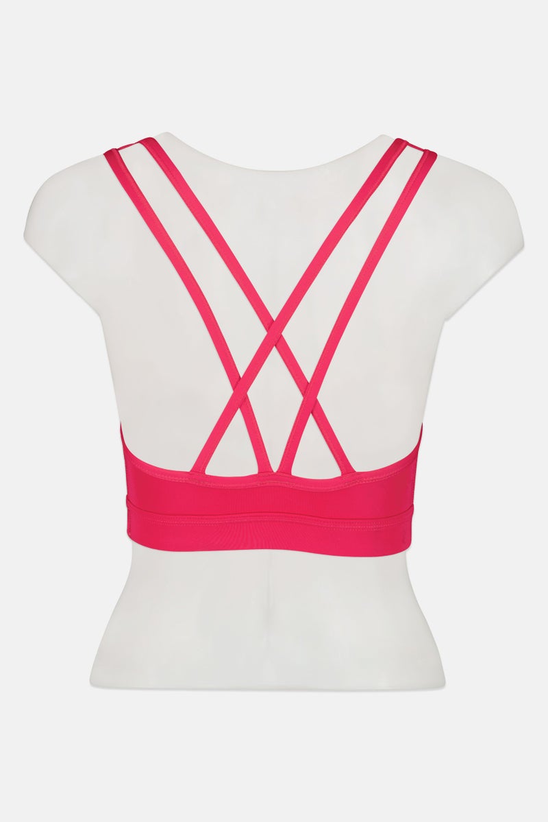 Nike Women Brand Logo Non Padded Sports Bra, Magenta - Image 4